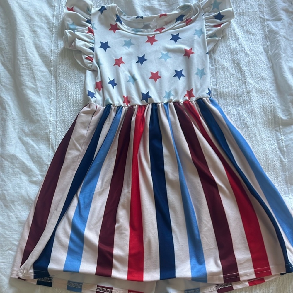 Girls red white and blue dress